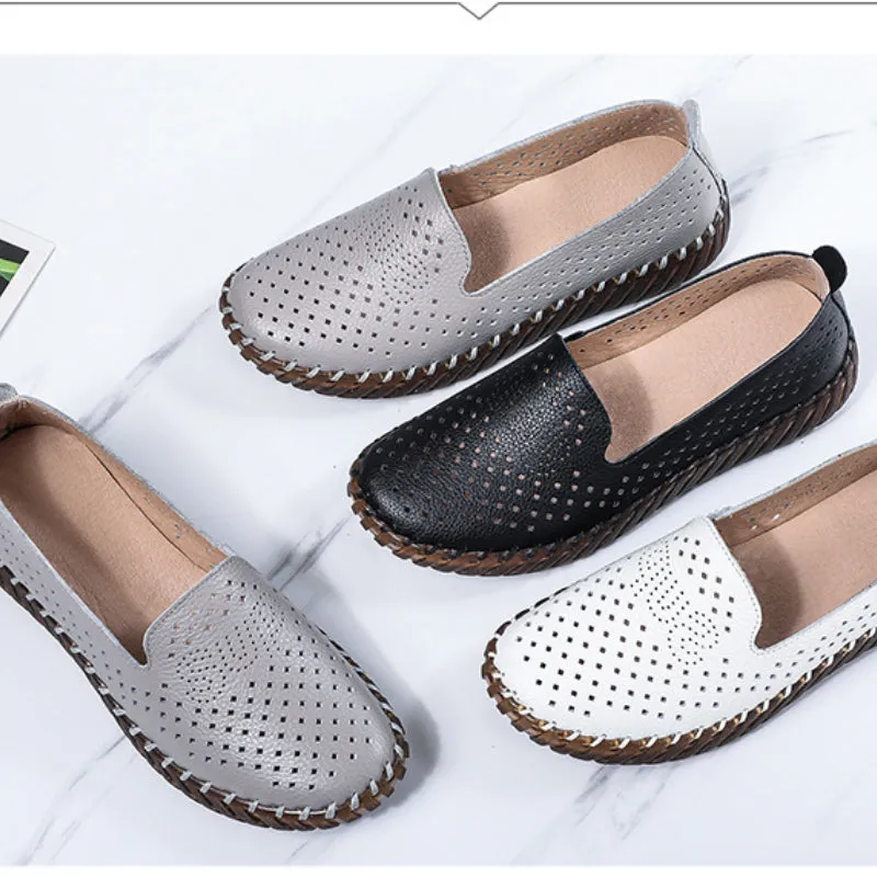 Women's Leather Soft Sole Shoes Flat Comfortable Leather Shoes