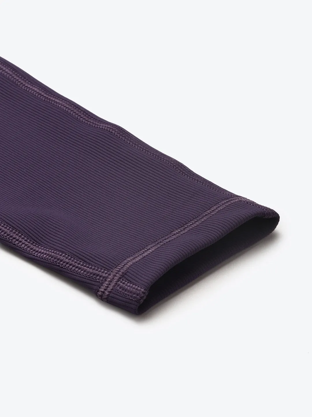 Women's Purple Ribbed High Waist Core Training Tights