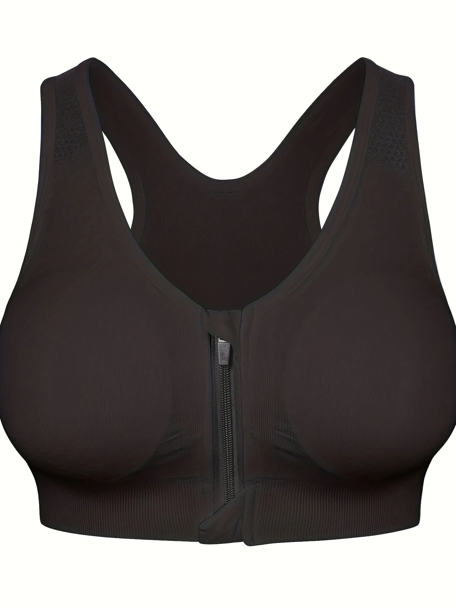 Women's Zip Front Closure Sports Bra