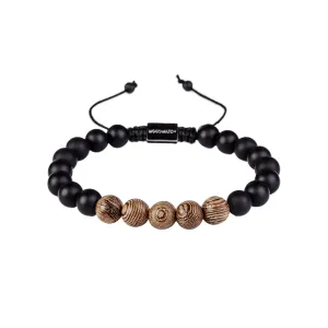 WOODWATCH BEADS WENGEWOOD AGATE BRACELET