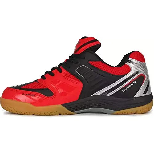 Yonex Tru-Cushion XII Non Marking Badminton Court Shoes, Black/Red/Silver - 8 UK