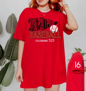 You Play I Pray Sports Team Shirt with option for Sleeve Print/  Baseball Mom Shirt / Any Sport Available